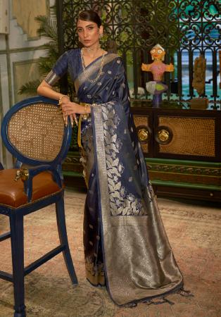 Picture of Fascinating Silk Dark Slate Grey Saree