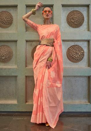 Picture of Amazing Crepe Light Coral Saree