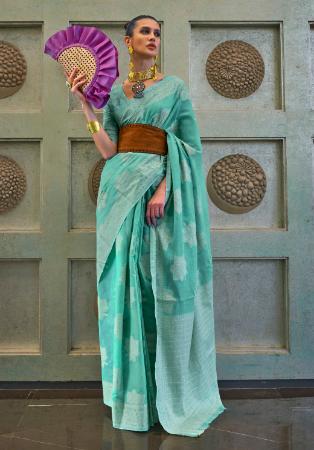 Picture of Sightly Crepe Dark Sea Green Saree