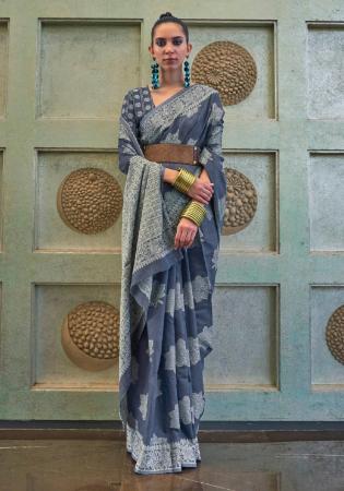 Picture of Classy Crepe Dark Slate Grey Saree