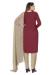 Picture of Shapely Cotton Maroon Straight Cut Salwar Kameez