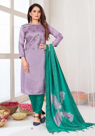 Picture of Splendid Silk Dark Orchid Straight Cut Salwar Kameez