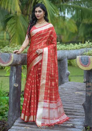 Picture of Ravishing Organza Brown Saree