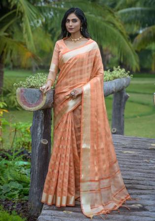 Picture of Lovely Organza Indian Red Saree