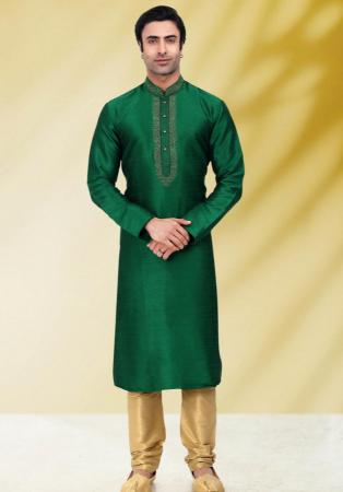 Picture of Good Looking Silk Forest Green Kurtas