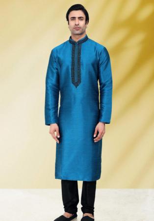 Picture of Pleasing Silk Light Sea Green Kurtas