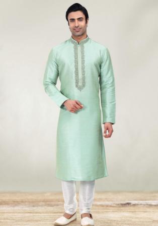 Picture of Shapely Silk Light Steel Blue Kurtas