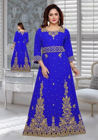 Picture of Fascinating Georgette Royal Blue Arabian Kaftans