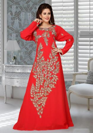 Picture of Amazing Georgette Crimson Arabian Kaftans