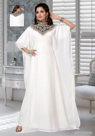 Picture of Wonderful Georgette White Arabian Kaftans