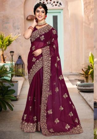 Picture of Excellent Silk Maroon Saree