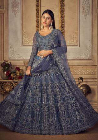 Picture of Magnificent Net Dim Gray Lehenga Choli