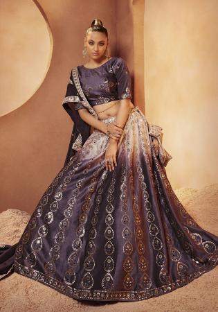 Picture of Delightful Georgette Purple Lehenga Choli