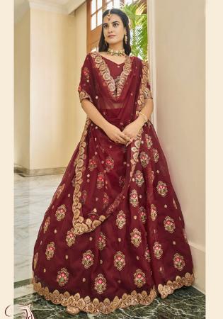 Picture of Magnificent Organza Brown Lehenga Choli