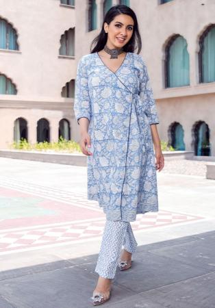 Picture of Taking Crepe Light Steel Blue Kurtis & Tunic