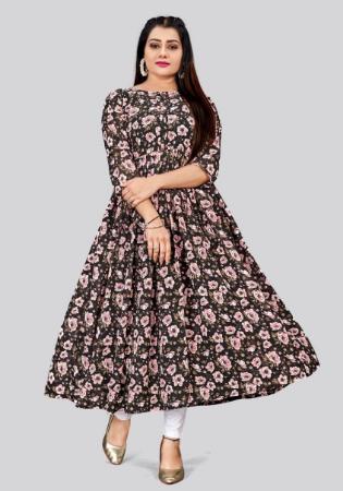 Picture of Bewitching Georgette Dim Gray Kurtis & Tunic