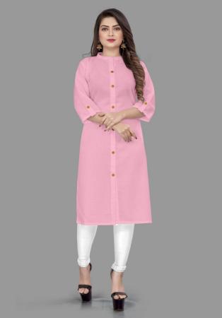 Picture of Wonderful Cotton Pink Kurtis & Tunic