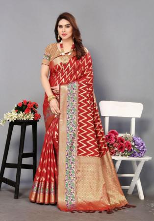 Picture of Gorgeous Silk Red Saree