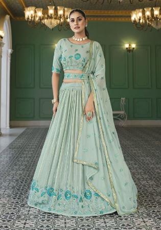 Picture of Admirable Georgette Dark Sea Green Lehenga Choli