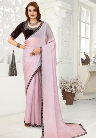 Picture of Wonderful Organza Plum Saree