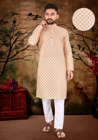 Picture of Exquisite Linen Wheat Kurtas