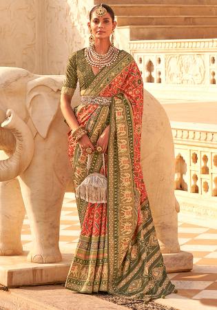 Picture of Gorgeous Silk Indian Red & Sienna Saree