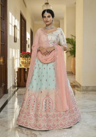 Picture of Classy Silk Sky Blue Lehenga Choli