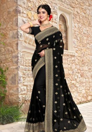 Picture of Marvelous Georgette Black Saree