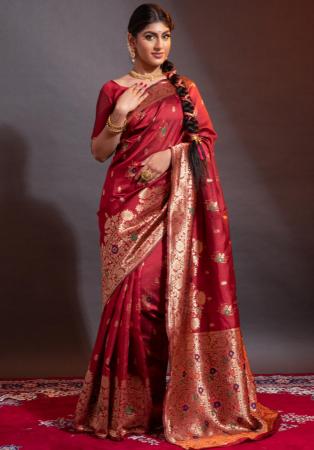 Picture of Classy Silk Maroon Saree