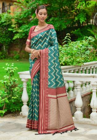 Picture of Lovely Silk Cadet Blue Saree