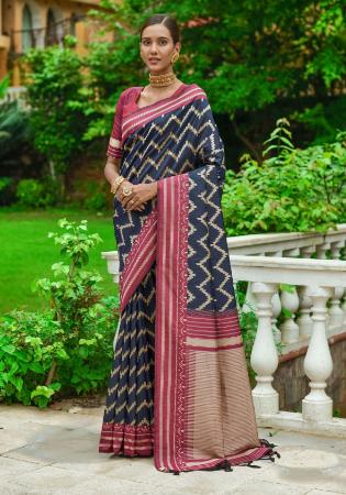 Picture of Appealing Silk Dark Slate Grey Saree