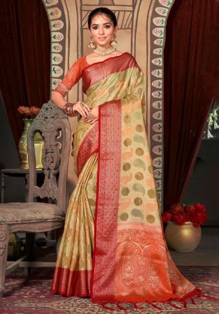 Picture of Classy Organza Khaki Saree