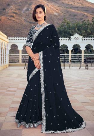 Picture of Radiant Silk & Organza Black Saree