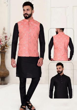 Picture of Grand Silk Black Kurtas