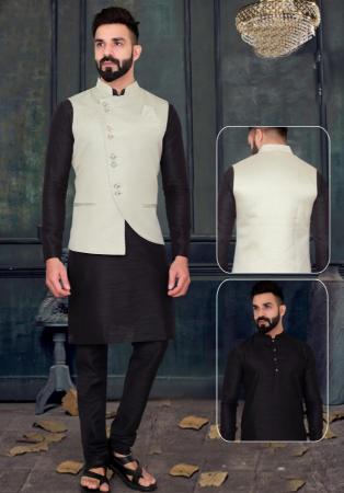 Picture of Elegant Silk Black Kurtas