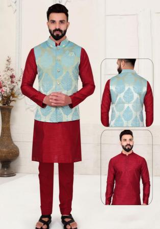 Picture of Lovely Silk Maroon Kurtas