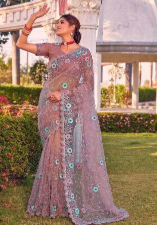 Picture of Nice Net Rosy Brown Saree