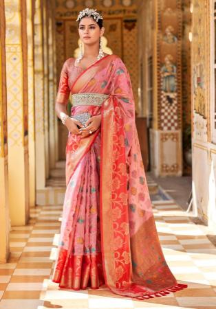 Picture of Radiant Organza Light Salmon Saree