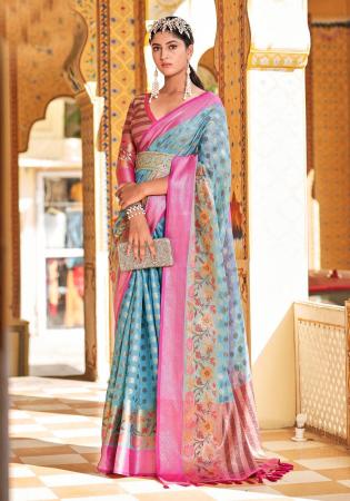 Picture of Charming Organza Cadet Blue Saree