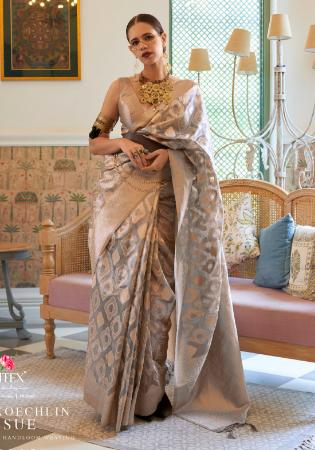 Picture of Beautiful Silk Rosy Brown Saree