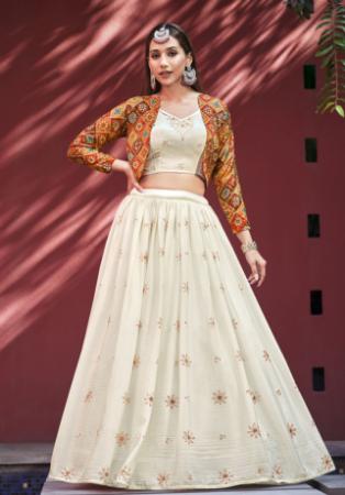 Picture of Radiant Silk Off White Lehenga Choli