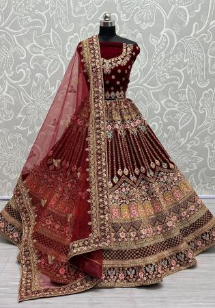 Picture of Sublime Chiffon Maroon Lehenga Choli