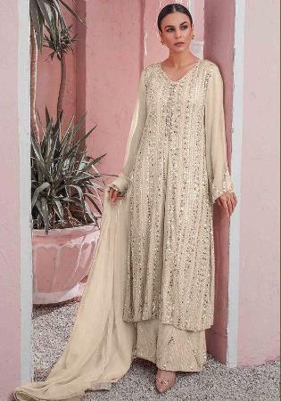 Picture of Taking Georgette Tan Straight Cut Salwar Kameez