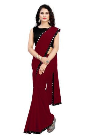 Picture of Radiant Georgette Maroon Saree