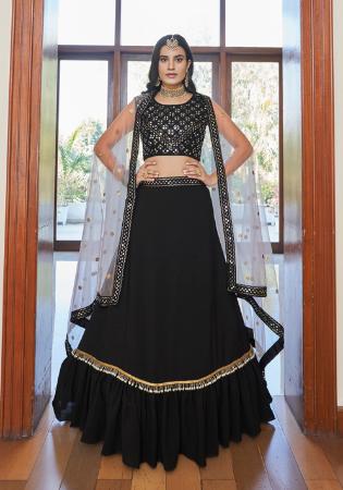 Picture of Stunning Silk Black Lehenga Choli