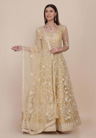 Picture of Admirable Net Tan Anarkali Salwar Kameez