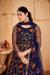 Picture of Well Formed Net Midnight Blue Anarkali Salwar Kameez