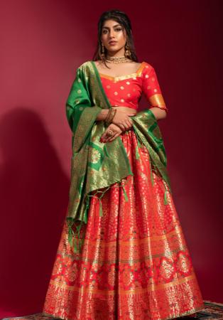 Picture of Statuesque Silk Crimson Lehenga Choli