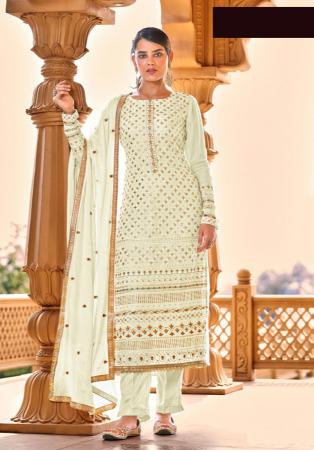 Picture of Comely Georgette Tan Straight Cut Salwar Kameez