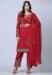 Picture of Georgette Fire Brick Straight Cut Salwar Kameez